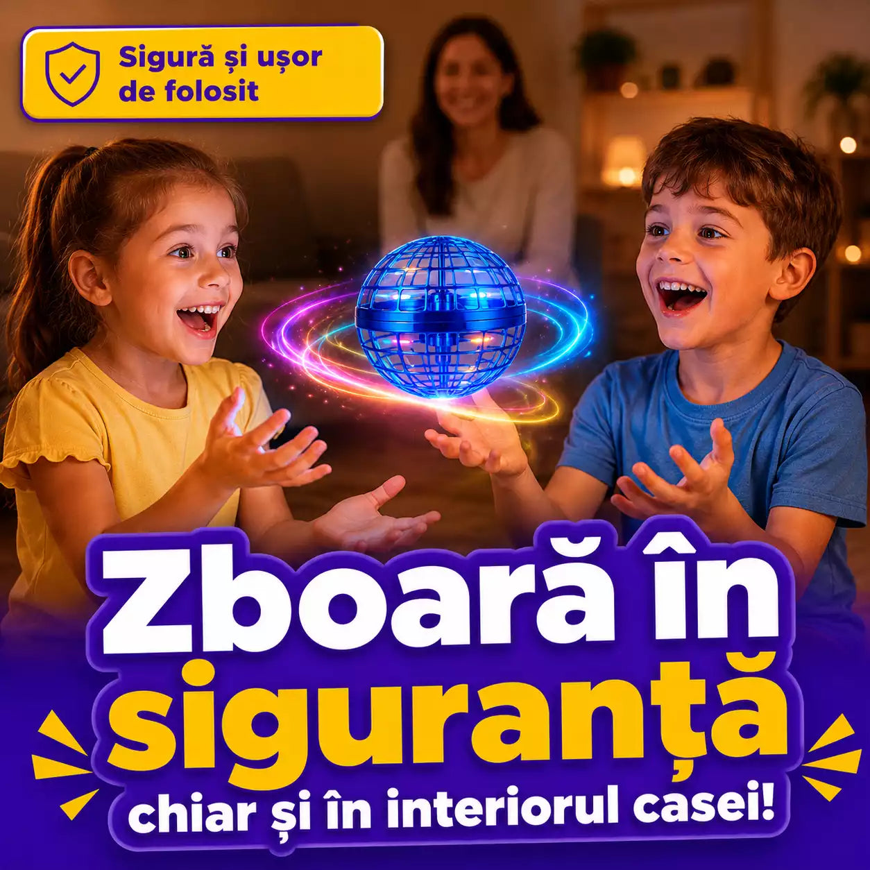 Dronă Zburătoare cu LED — Distracție Fără Ecran, Fără Telecomandă