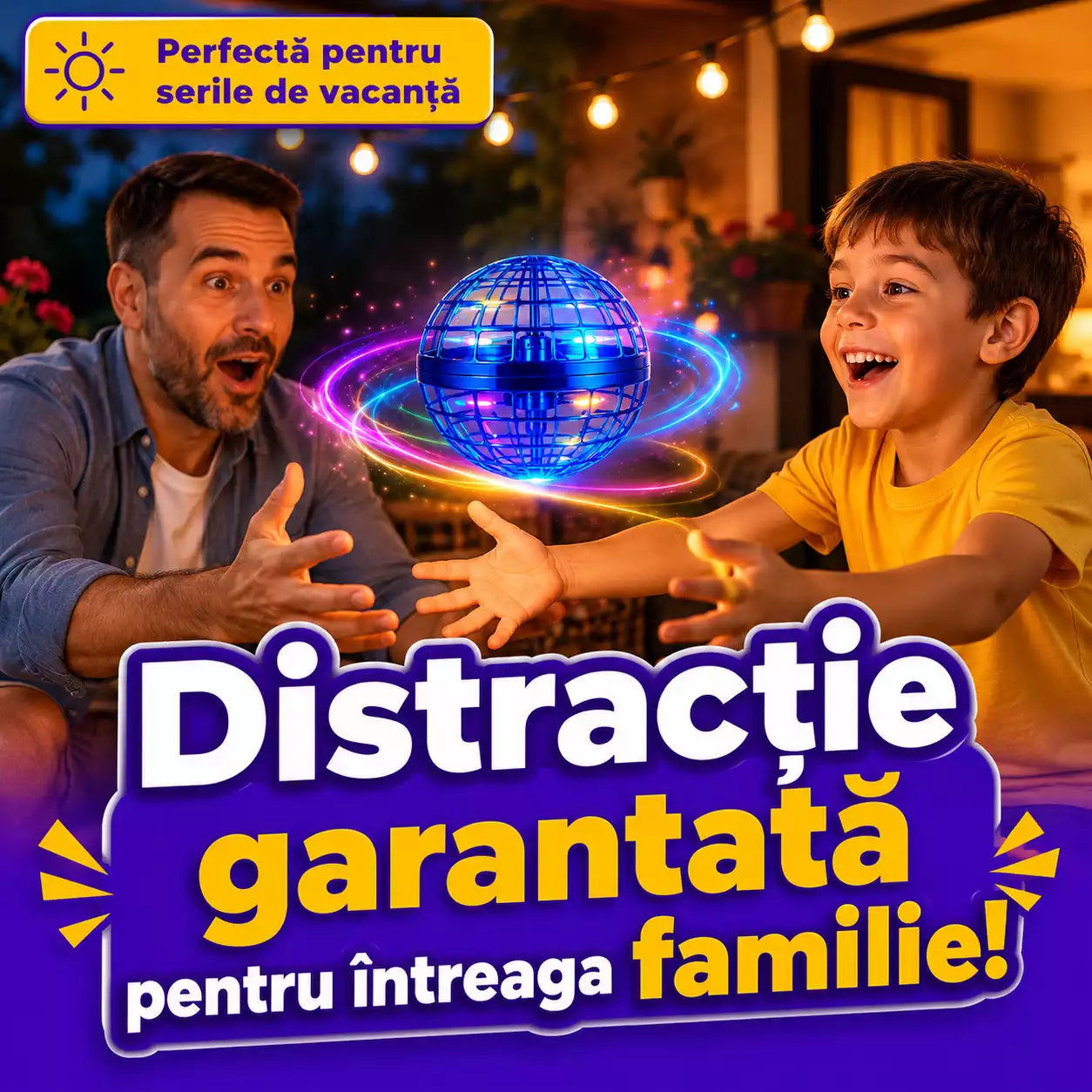 Dronă Zburătoare cu LED — Distracție Fără Ecran, Fără Telecomandă