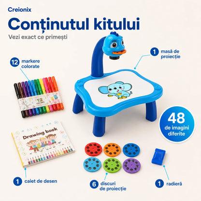 Masuță de Desenat cu Proiector pentru Copii - Creionix