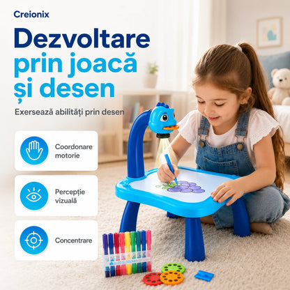 Masuță de Desenat cu Proiector pentru Copii - Creionix