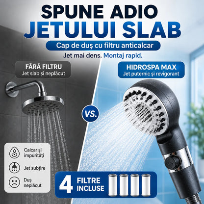Cap de Duș cu Filtru Anticalcar HidroSpa Max + 4 Filtre Incluse
